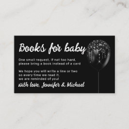 Cartão De Informações Black Balloon Sparkle Glitz Black Books para Bebê