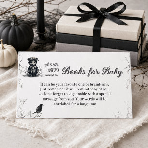 Cartão De Informações Black Bear Halloween Little Boo Book Churrasco de