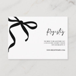 Cartão De Informações Black Bow She's Tying the Knot Bridal Shower