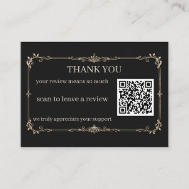 Cartão De Informações Black Gold Small Business Obrigado Avaliação QR