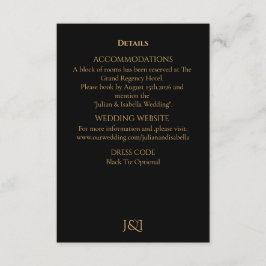 Cartão De Informações Black Tie Royal Regency wedding