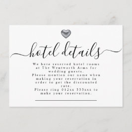 Cartão De Informações Blindagem Simples de Silver Heart Stationery