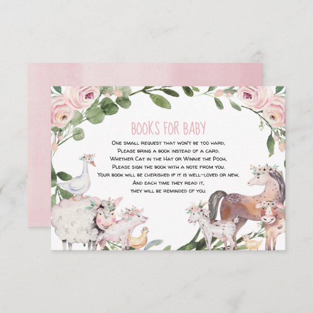 Cartão De Informações Blindos animais de fazenda celeiros livros para be (Frente/Verso)