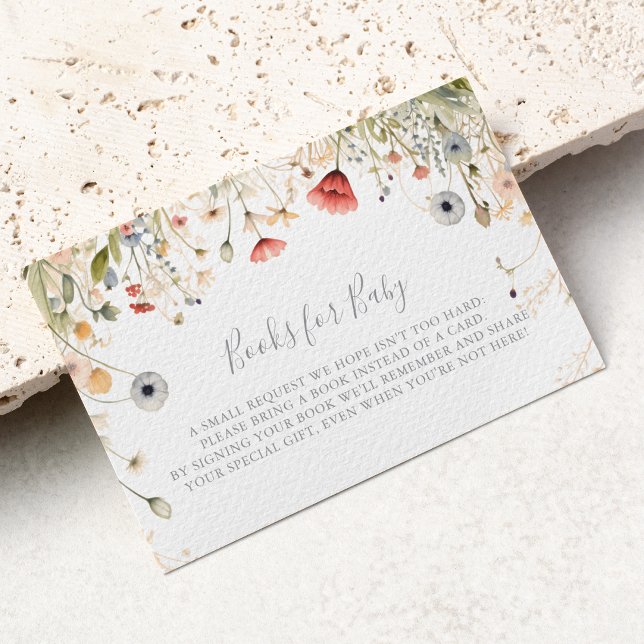 Cartão De Informações Blisful Boho Wildflower Chá de fraldas Book (Criador carregado)