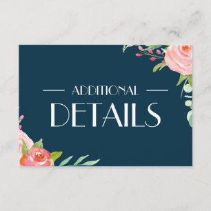 Cartão De Informações Blooming Botânica  Gabinete Pormenores de Casament
