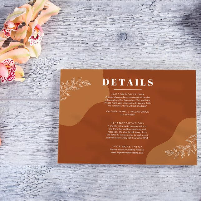 Cartão De Informações Blossomas do Amor: Abstrato simples deixa detalhes (Criador carregado)