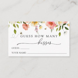 Cartão De Informações Blossoms and Bees Guess How Many Kisses
