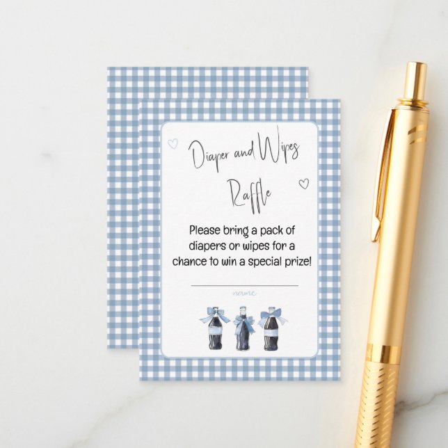 Cartão De Informações Blue Baby Soda Ready to POP Diaper or Wipes  (Frente/Verso In Situ)