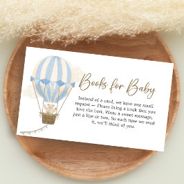Cartão De Informações Blue Boho Bear Baby Shower Books for Baby