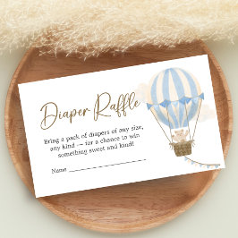Cartão De Informações Blue Boho Bear Baby Shower Diaper Raffle