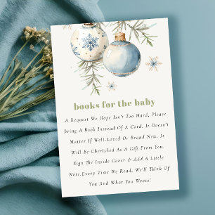 Cartão De Informações Blue Boy Books De inverno De Natal Para Chá de fra