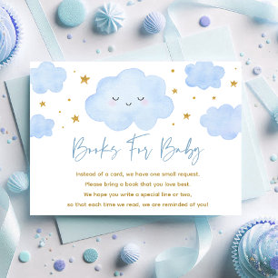 Cartão De Informações Blue Boy Cloud Stars Baby Sprinkle Book Solicitaçã