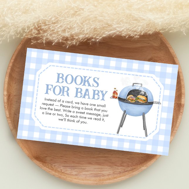 Cartão De Informações Blue Burger BBQ Baby Shower Books for Baby (Bun and Burgers Baby Shower Books for Baby)