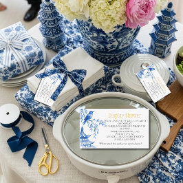 Cartão De Informações Blue Chinoiserie  Bridal Display Shower   