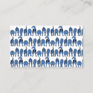 Cartão De Informações Blue Dog Butts Pattern