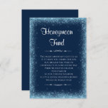 Cartão De Informações Blue Faux Glitter Weding Honeymoon<br><div class="desc">Adicione estes Cartões de Enclosure do Fundo de Lua de mel, Faux Glitter, chic Blue Faux, aos seus convites para que os seus hóspedes saibam que você tem um fundo de lua de mel. A cor do texto e do plano de fundo pode ser alterada de acordo com as suas...</div>