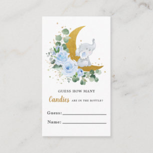 Cartão De Informações Blue Floral Greenerence Elephant Guess Candies Jog