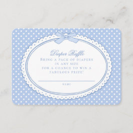 Cartão De Informações Blue Gingham Coquette Sorteio de Fraldas