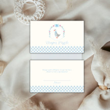 Blue Gingham Silly Goose Diaper Raffle Baby Shower
