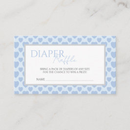 Cartão De Informações Blue Hearts Baby Shower Diaper Raffle 