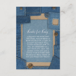 Cartão De Informações Blue Jean Baby Books for Baby Shower