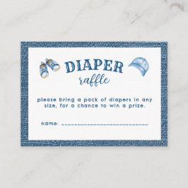 Cartão De Informações Blue Jean Boy Baby Shower Diaper Raffle