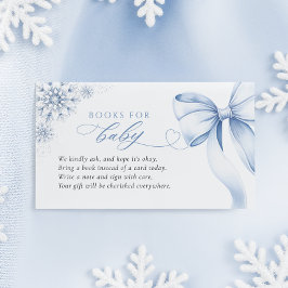 Cartão De Informações Blue Snowflake Baby Shower Books for Baby
