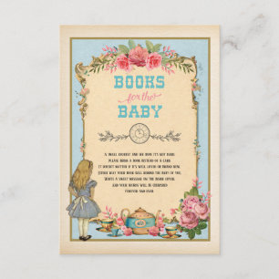 Cartão De Informações Blue Vintage Alice no País das Maravilhas