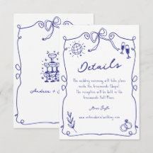 Blue Whimsical Quirky Hand desenhou Detalhes do Ca