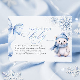 Cartão De Informações Blue Winter Polar Bear Books for Baby Card
