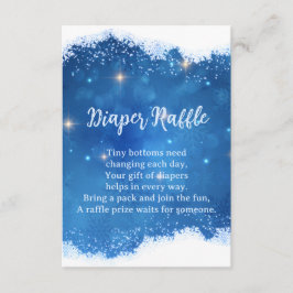 Cartão De Informações Blue Winter Wonderland Diaper Raffle Card