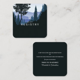 Cartão De Informações Blue Woodland Forest, Registro Rustic Wedt Gift
