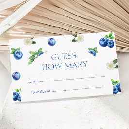 Cartão De Informações Blueberry themed Baby Shower Guess How Many Game