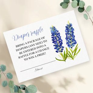 Cartão De Informações Bluebonnets Texas Floral Sorteio de Fraldas Chamad