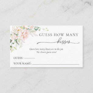 Cartão De Informações Blush Floral Adivinha Quantos Beijos