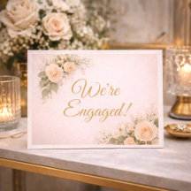 Blush Floral Engagement Enclosure Card