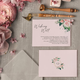 Cartão De Informações Blush Floral Pink Casamento Bem-Vindo