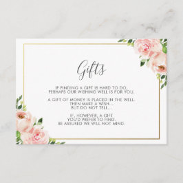 Cartão De Informações Blush Floral Weding Wishing Bem