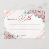 Blush gold eucalipto Carta de mensagem numa garraf