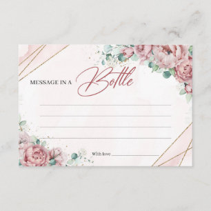Cartão De Informações Blush gold eucalipto Carta de mensagem numa garraf