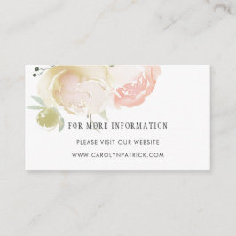 Cartão De Informações Blush Pink Ivory Peony Casamento Mais Informações
