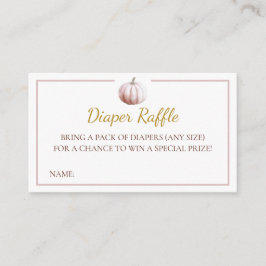 Cartão De Informações Blush Pumpkin Fall Baby Shower Diaper Raffle Card