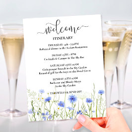 Cartão De Informações Boas-vindas ao Dia do Casamento de Flor Selvagem A