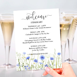 Cartão De Informações Boas-vindas ao Dia do Casamento de Flor Selvagem A