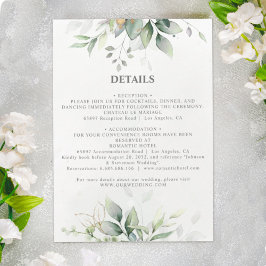 Cartão De Informações Boas-vindas de leite eucalipto ouro folha