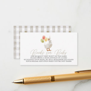 Cartão De Informações Bobo Goose Greige Gingham Livros para Bebê