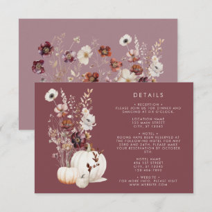 Cartão De Informações Bohemian Autumn Wedding