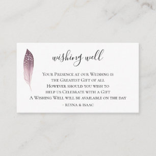 Cartão De Informações Bohemian Feather Weding Wishing Good