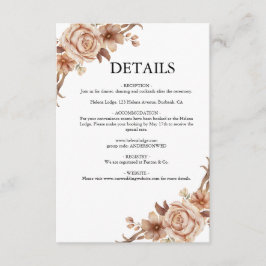 Cartão De Informações Bohemian Floral Terracotta Wedding