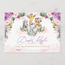 Cartão De Informações Bohemian Safari Jungle Chá de fraldas Raffle